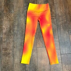 NEW With Tags Fabletics Yellow/Orange Aura High-Waisted Leggings Soft Size Small